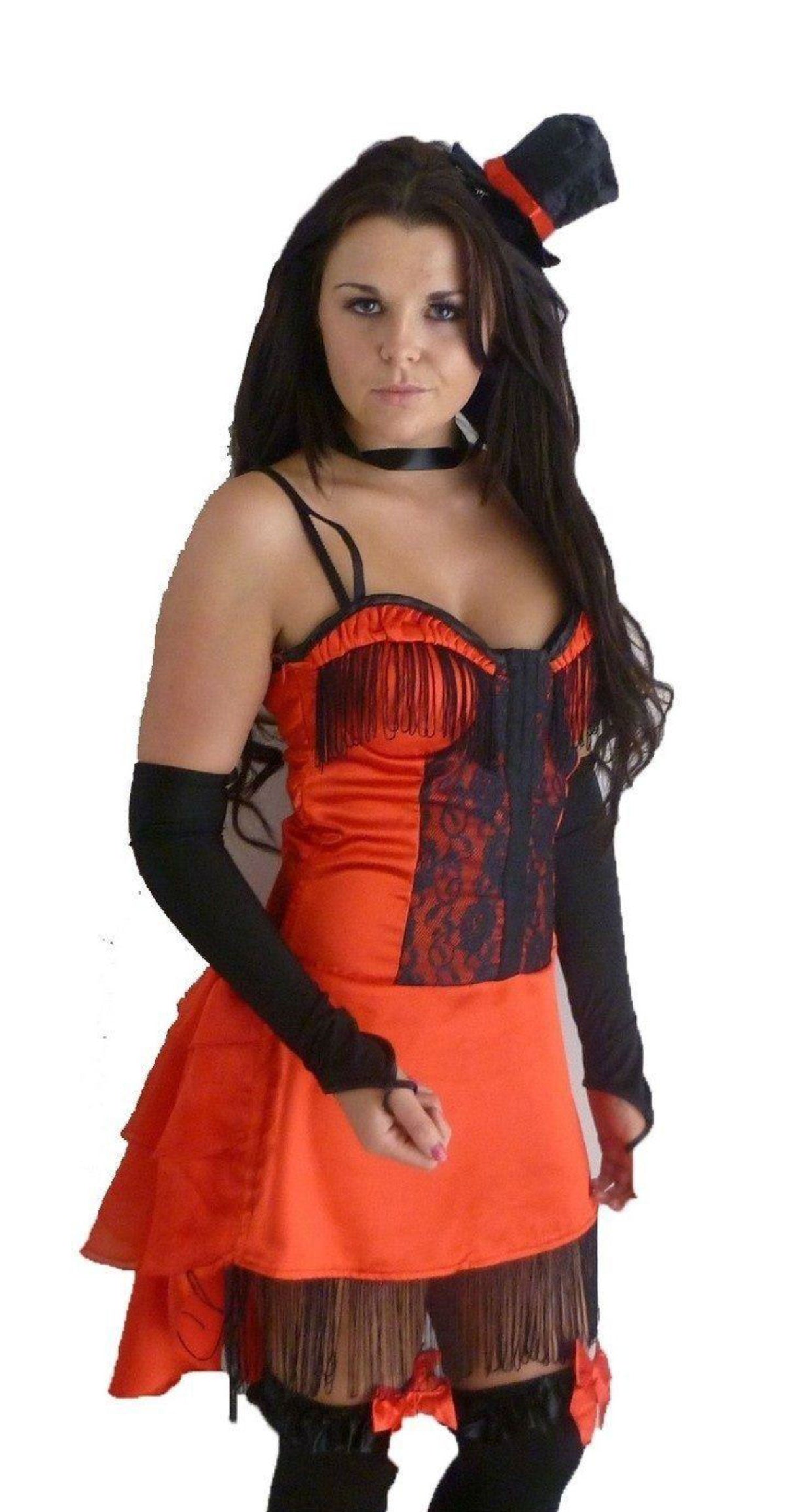 Red and Black Burlesque Moulin Halloween Fancy Dress